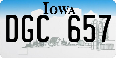 IA license plate DGC657