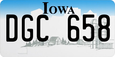 IA license plate DGC658
