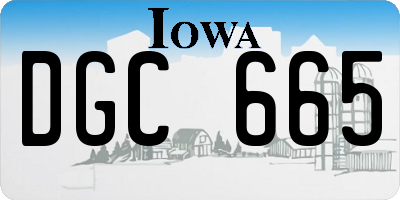 IA license plate DGC665