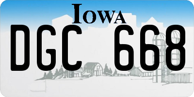IA license plate DGC668