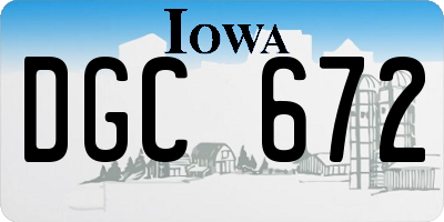 IA license plate DGC672