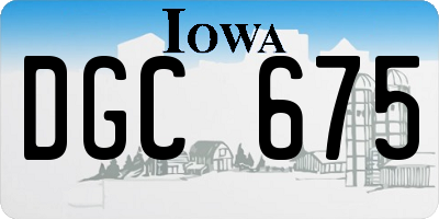 IA license plate DGC675