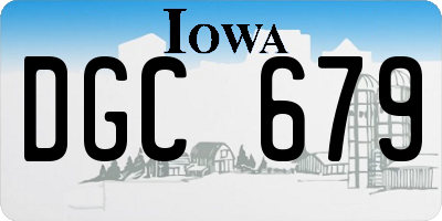 IA license plate DGC679