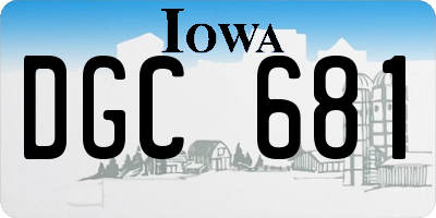 IA license plate DGC681
