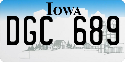 IA license plate DGC689
