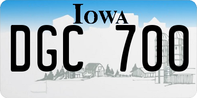 IA license plate DGC700