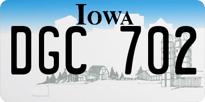 IA license plate DGC702