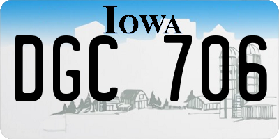 IA license plate DGC706