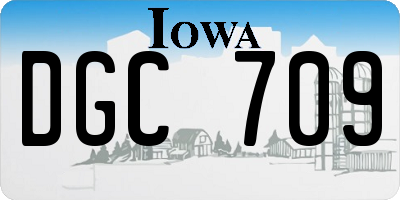 IA license plate DGC709