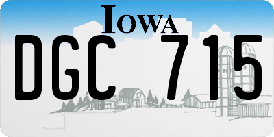 IA license plate DGC715