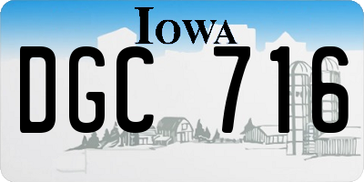 IA license plate DGC716