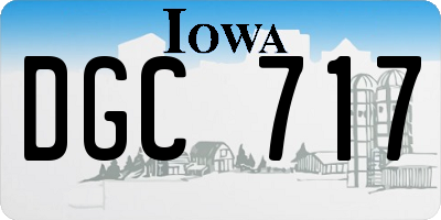 IA license plate DGC717