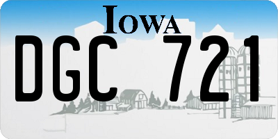 IA license plate DGC721