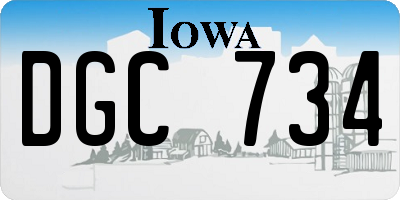 IA license plate DGC734