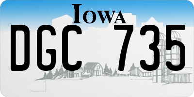 IA license plate DGC735