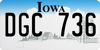 IA license plate DGC736