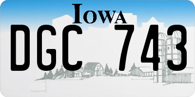 IA license plate DGC743