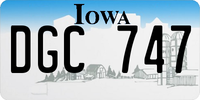 IA license plate DGC747