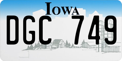 IA license plate DGC749