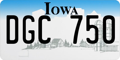 IA license plate DGC750