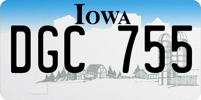 IA license plate DGC755