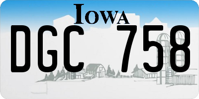 IA license plate DGC758