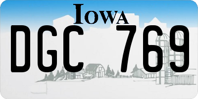 IA license plate DGC769