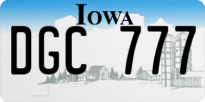 IA license plate DGC777