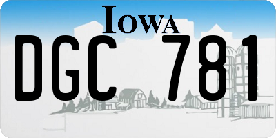IA license plate DGC781