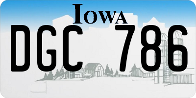 IA license plate DGC786