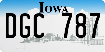 IA license plate DGC787