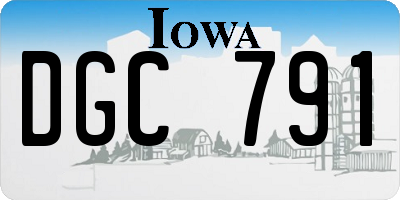 IA license plate DGC791