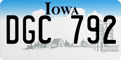 IA license plate DGC792