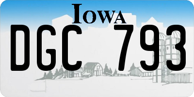 IA license plate DGC793