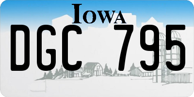 IA license plate DGC795