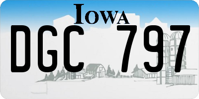 IA license plate DGC797