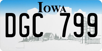 IA license plate DGC799