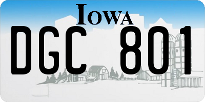 IA license plate DGC801