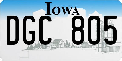 IA license plate DGC805