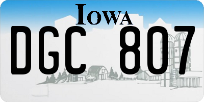 IA license plate DGC807