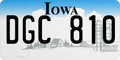 IA license plate DGC810