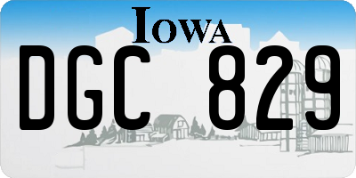 IA license plate DGC829