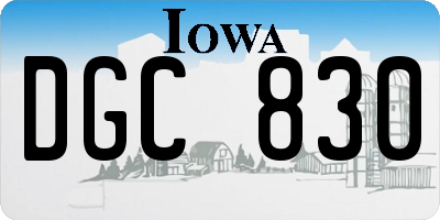 IA license plate DGC830