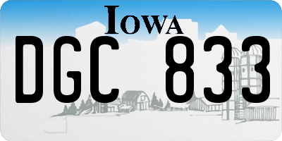 IA license plate DGC833