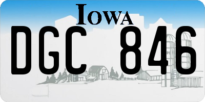IA license plate DGC846