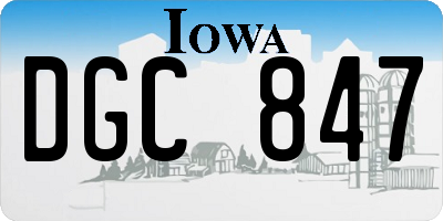 IA license plate DGC847
