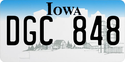 IA license plate DGC848