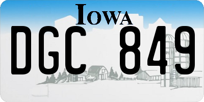 IA license plate DGC849