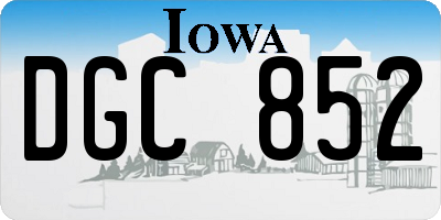 IA license plate DGC852