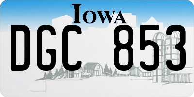 IA license plate DGC853